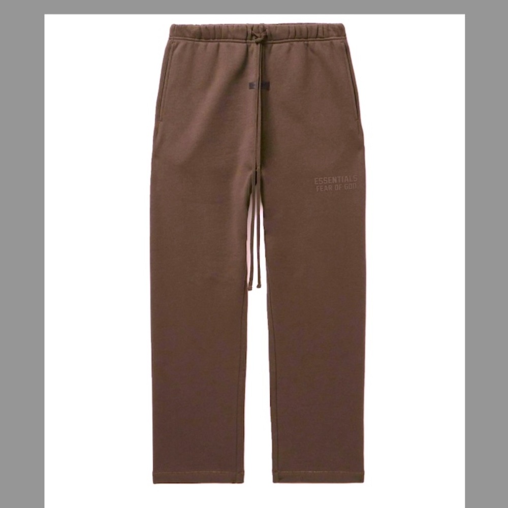 FEAR OF GOD ESSENTIALS | Straight-Leg Logo-Flocked Cotton Jersey Sweatpant-M